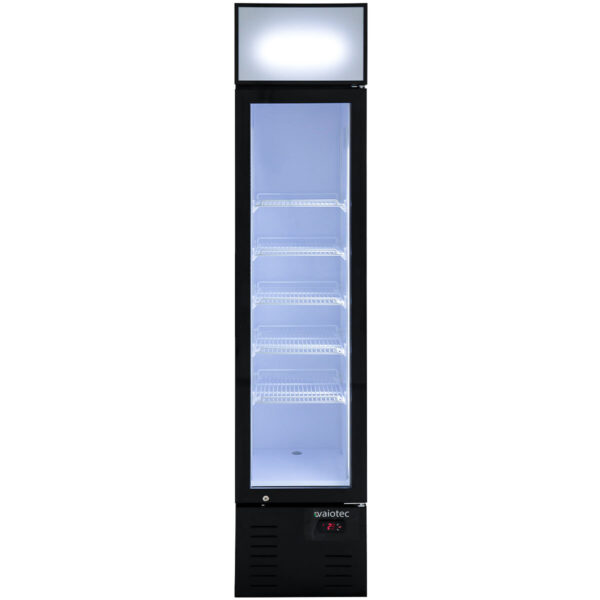 Frigorifero professionale per bevande 1 porta / 155 litri con pannello luminoso "nero", 390 x 480 mm