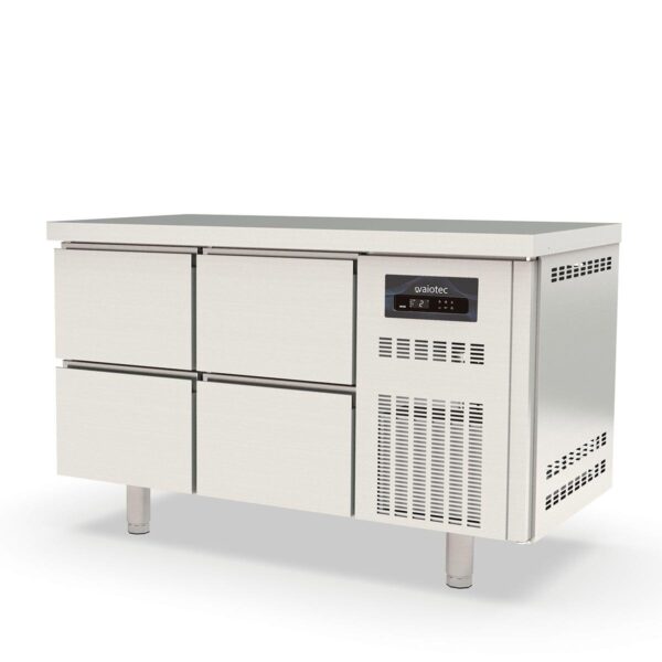 Tavolo refrigerato professionale / 2 moduli GN 1/1 con 4 cassetti, 1345 x 700 mm