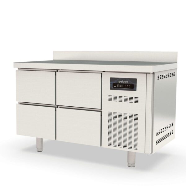Tavolo refrigerato professionale / 2 moduli GN 1/1 con 4 cassetti e alzatina, 1345 x 700 mm