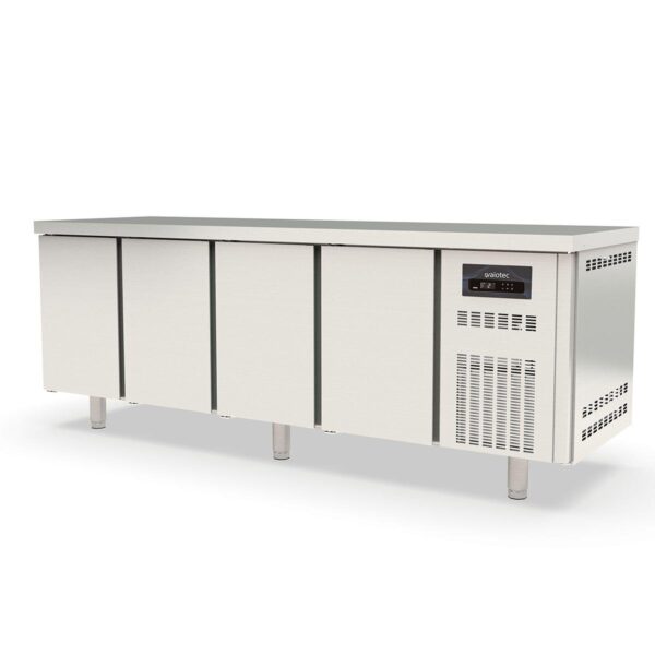 Tavolo refrigerato professionale / 4 moduli GN 1/1 con 4 porte, 2245 x 700 mm