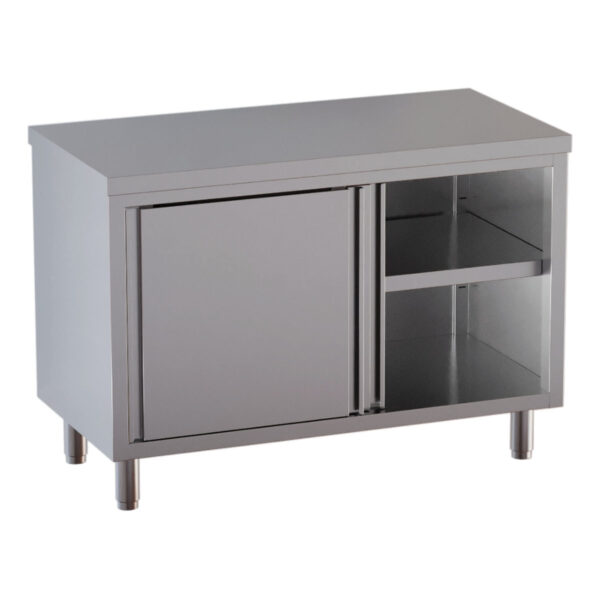 Armadio da lavoro inox / 2 porte scorrevoli, 1800 x 600 mm
