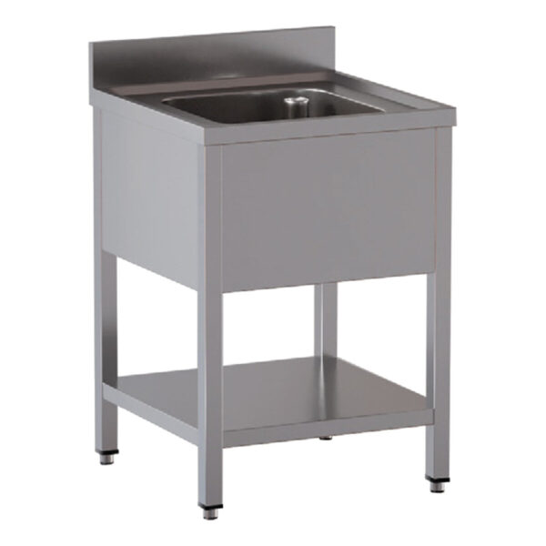 Lavello professionale inox / 1 vasca, 800 x 700 mm