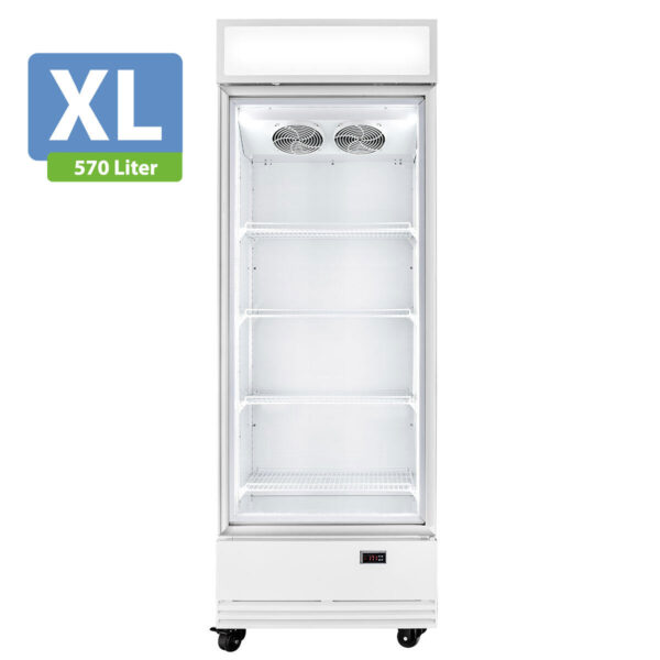 Frigorifero professionale per bevande 1 porta / 570 litri XL, con pannello luminoso "bianco", 750 x 742 mm