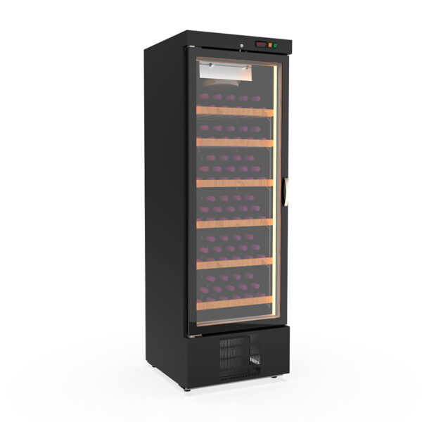 Cantina vino professionale nero, 505 litri, 105 bottiglie, 680 x 735 mm