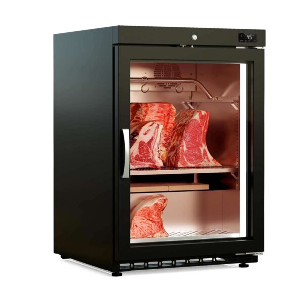 Armadio professionale Dry Aging nero, 120 litri, 20 kg Fleisch, 600 x 650 mm