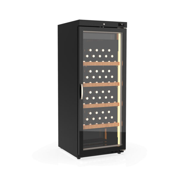 Cantina vino professionale 650 nero, 240 litri, 60 bottiglie, 600 x 650 mm