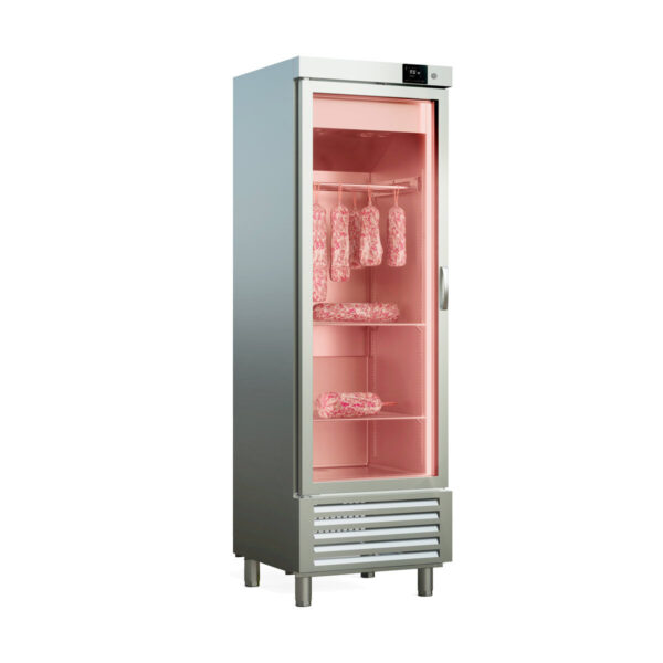 Armadio professionale Dry Aging, acciaio inox, sgocciolatura e asciugatura, LED, 505 litri, 680 x 735 mm