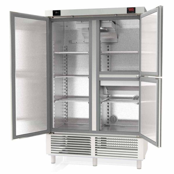 Armadio professionale Dry Aging 2 zone, acciaio inox, sgocciolatura e asciugatura, 956 + 245 litri, 1370 x 735 mm