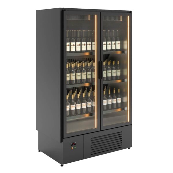 Cantina vino professionale nero, 1185 litri, 1268 x 805 mm