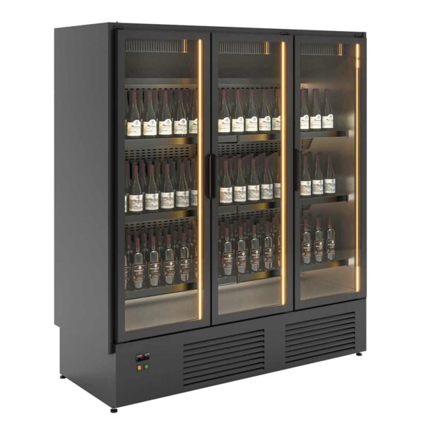 Cantina vino professionale nero, 1690 litri, 1908 x 805 mm