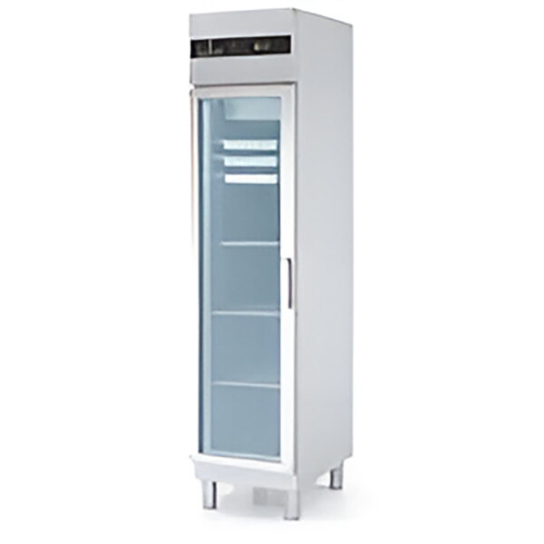 Armadio refrigerato professionale GN 1/1, acciaio inox, porta in vetro, 303 litri, 430 x 770 mm