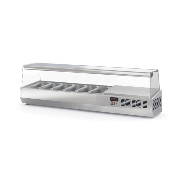 Vetrina refrigerata da appoggio con copertura in vetro 6xGN1 / 4, 1495 x 336 mm