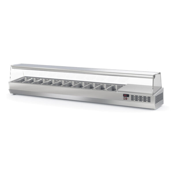 Vetrina refrigerata da appoggio con copertura in vetro 10xGN1 / 4, 2245 x 336 mm