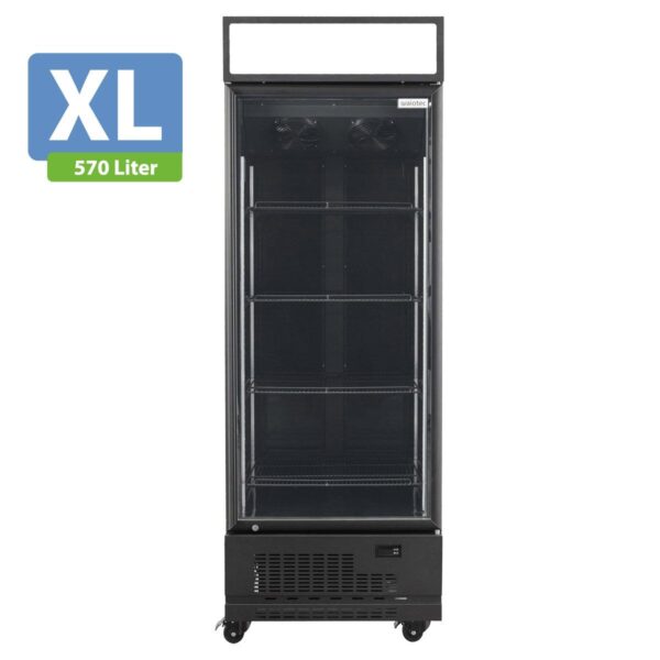 Frigorifero professionale per bevande 1 porta / 570 litri XL, con pannello luminoso "nero", 750 x 742 mm