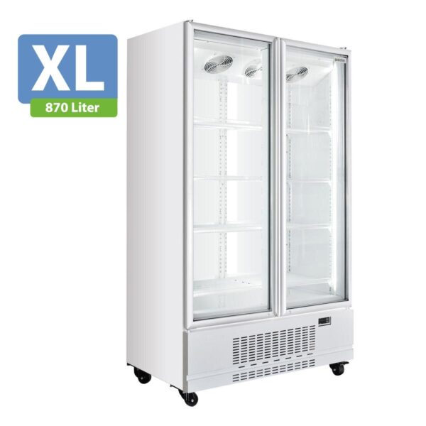 Frigorifero professionale per bevande 2 porte / 870 litri XL, "bianco", 1090 x 742 mm