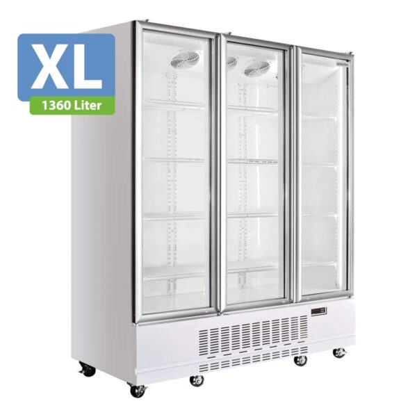Frigorifero professionale per bevande 3 porte / 1360 litri XL, "bianco", 1640 x 742 mm