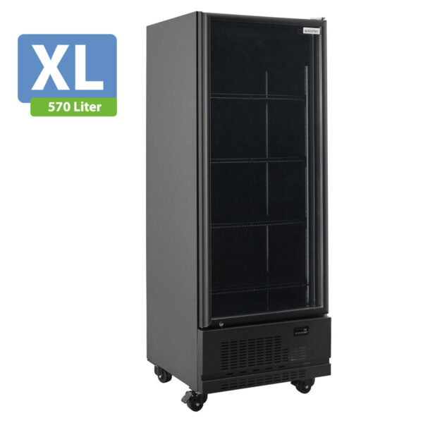 Frigorifero professionale per bevande 1 porta / 570 litri XL, "nero", 750 x 742 mm