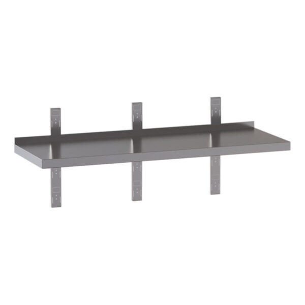 Mensola professionale inox con staffe per fissaggio a parete, 1900 x 300 mm