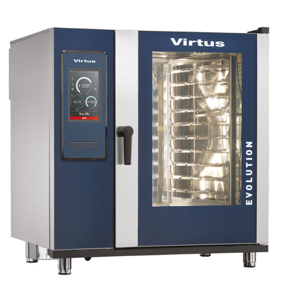 Virtus – Forno combinato a gas a vapore con boiler e sistema di lavaggio automatico, 10x GN 2/1 (AIC0042/FN)