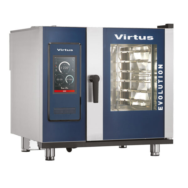 Virtus – Forno combinato elettrico a vapore con boiler e sistema di lavaggio automatico, 6x GN 2/3 (AIC0047/FN)