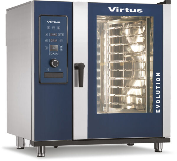 Virtus – Forno a convezione elettrico con vapore diretto e sistema di lavaggio automatico, 10x GN 2/1 (AIC0073/FN)