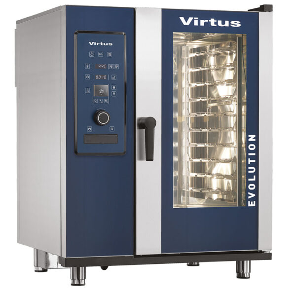 Virtus – Forno a convezione a gas con vapore diretto e sistema di lavaggio automatico, 10x GN 1/1 (AIC0077/FN)