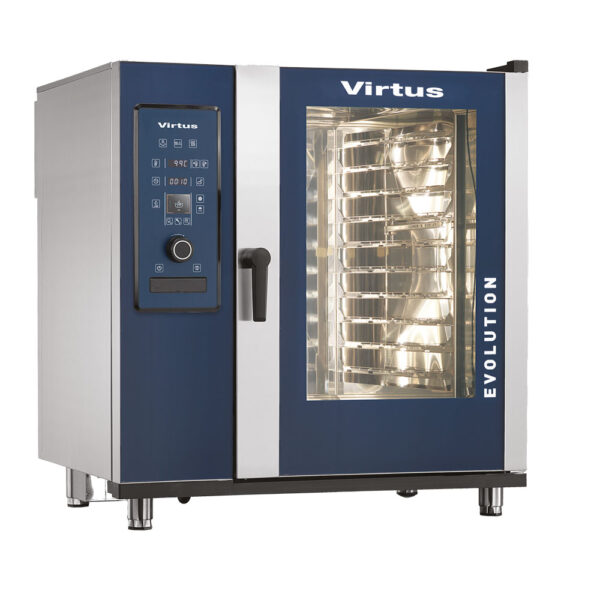 Virtus – Forno a convezione a gas con vapore diretto e sistema di lavaggio automatico, 10x GN 2/1 (AIC0078/FN)