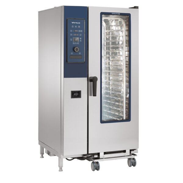 Virtus – Forno a convezione a gas con vapore diretto e sistema di lavaggio automatico, 20x GN 1/1 (AIC0079/FN)
