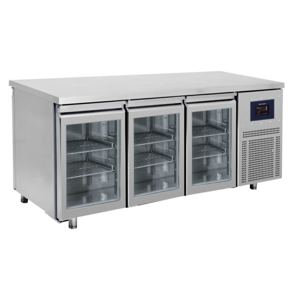 Virtus – Tavolo refrigerato passante a 3+3 porte in vetro GN 1/1, -2°/+8°C - WiFi (BNA0065/FNG)