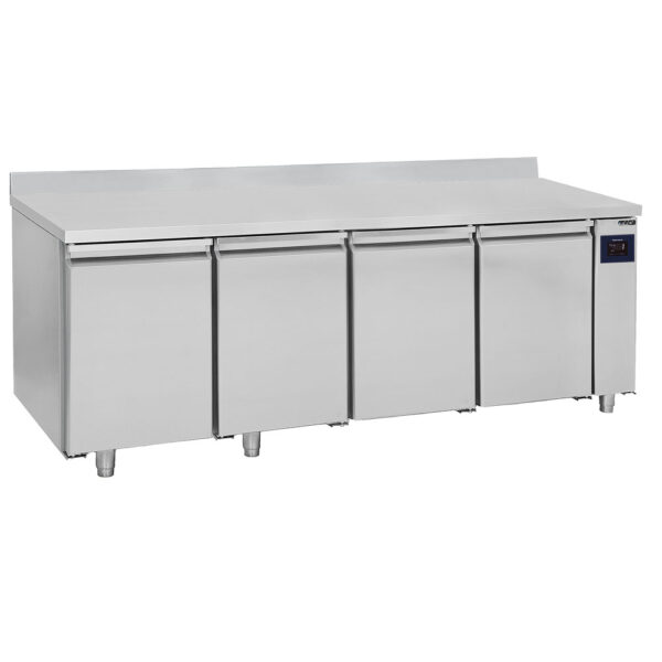 Virtus – Tavolo freezer remoto a 4 porte GN 1/1 con alzatina, -10°/-20°C - WiFi (BNB0015/FN)