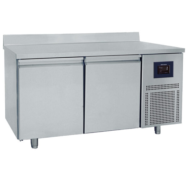 Virtus – Tavolo freezer pasticceria a 2 porte 600x400 mm, piano in inox con alzatina, -10°/-22°C - WiFi (BNZ0003/FNPI)