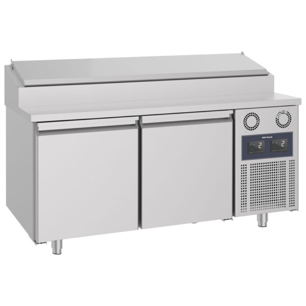 Virtus – Tavolo di preparazione refrigerato a 2 porte 600x400 mm, 8x GN 1/3 h=150 mm, -2°/+8°C - WiFi (CCZ0036/FN)
