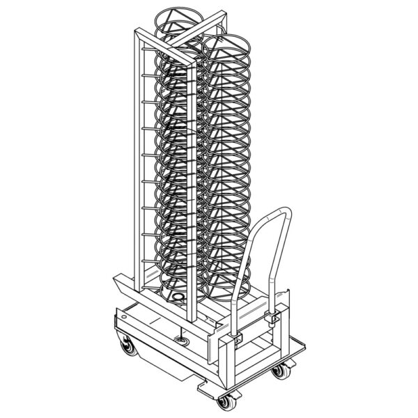 Virtus – Struttura carrellata portapiatti per forni da 20x GN 1/1, 50x ø 310 mm (CEP201)