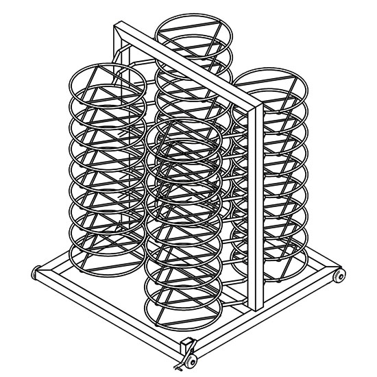 Virtus – Struttura reggipiatti per carrello, 52x ø 310 mm (EP102)