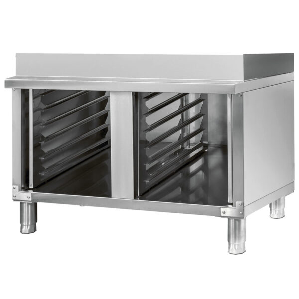 Virtus – Supporto con guide per forni elettrici e gas convezione da 6x e 10x GN 1/1, chiuso su 3 lati (SH11BCEG)