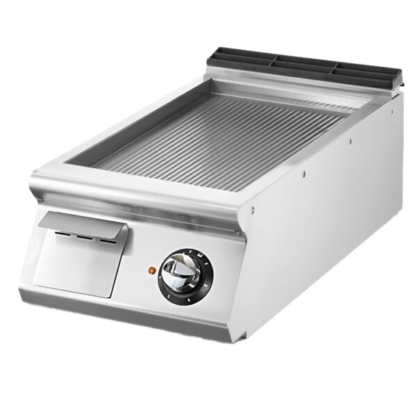 Virtus – Fry-top elettrico versione top, piastra rigata cromata (V7040FTREVCRT)