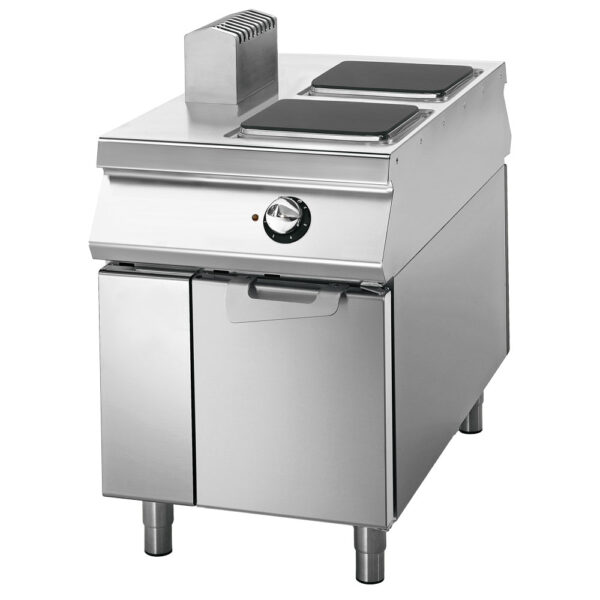 Virtus – Cucina elettrica da 2 piastre quadre su vano con porte, comandi 2 lati (VS11060PCE)