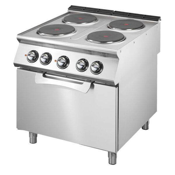 Virtus – Cucina elettrica su forno elettrico statico GN 2/1, 4 piastre in ghisa (VS7080CFE)