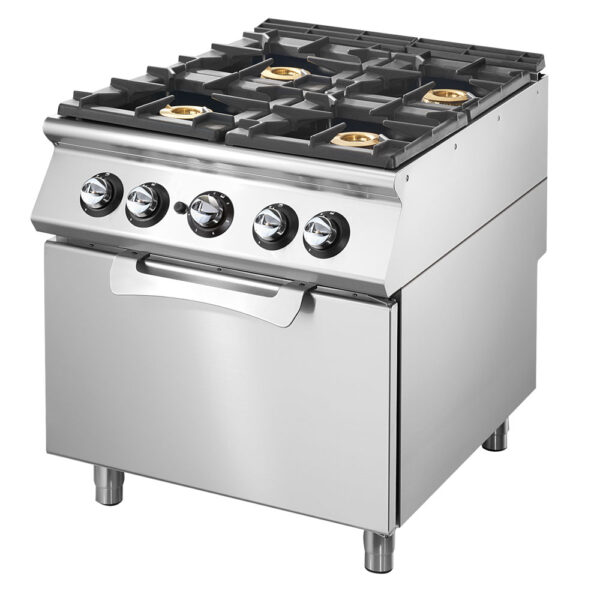 Virtus – Cucina a gas su forno elettrico statico GN 2/1, 4 bruciatori (VS7080CFGE)