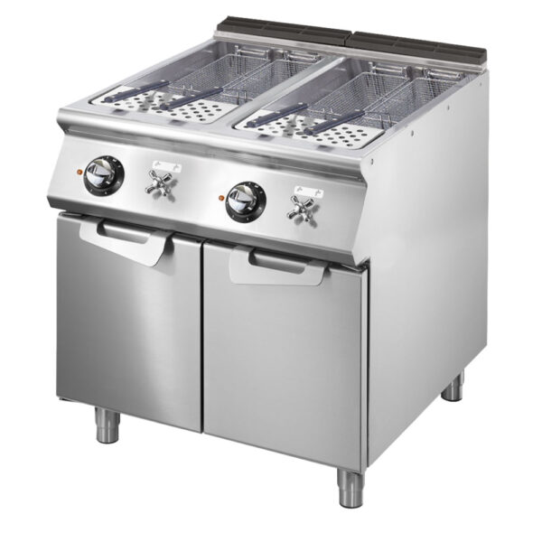 Virtus – Cuocipasta elettrico, 2 vasche GN 2/3, capacità 2x 26 litri, resistenze fisse (VS7080CPES)