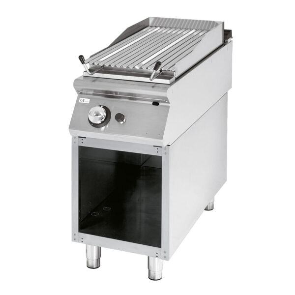 Virtus – Griglia in pietra lavica gas, zona di cottura in inox, carne/pesce (VS9040GRL)