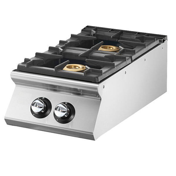 Virtus – Piano di cottura a gas con 2 bruciatori, piano stampato (VS9040PCGST)