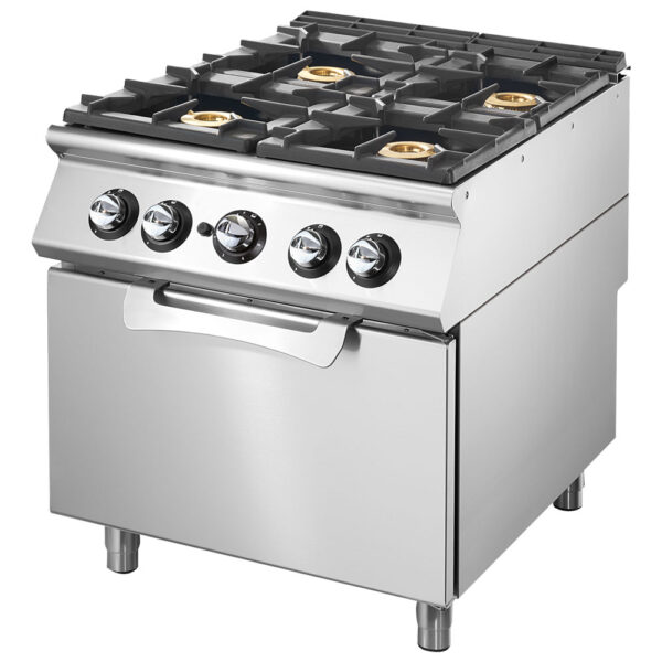 Virtus – Cucina a gas su forno a gas statico GN 2/1, 4 bruciatori (VS9080CFG)