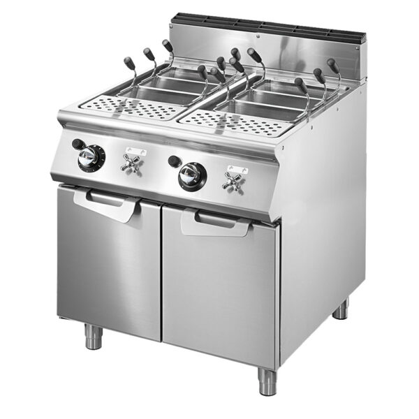 Virtus – Cuocipasta gas, 2 vasche GN 1/1, capacità 2x 40 litri (VS9080CPGS)