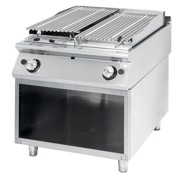 Virtus – Griglia in pietra lavica gas, zona di cottura in inox, carne/pesce (VS9080GRL)