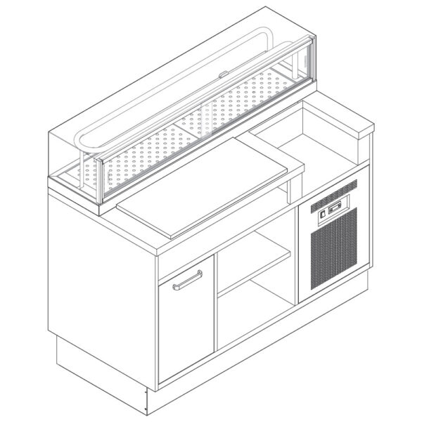 Virtus – Stazione Sushi 1400 mm con base neutra e raccoglitorerifiuti (VSSS140)