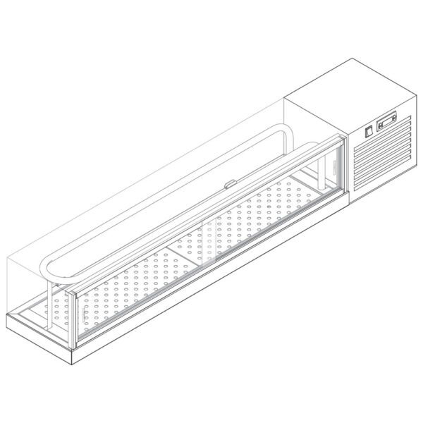 Virtus – Vetrina refrigerata da 1700 mm per sushi con refrigerazione statica +1°/+6°C (VSVS170)