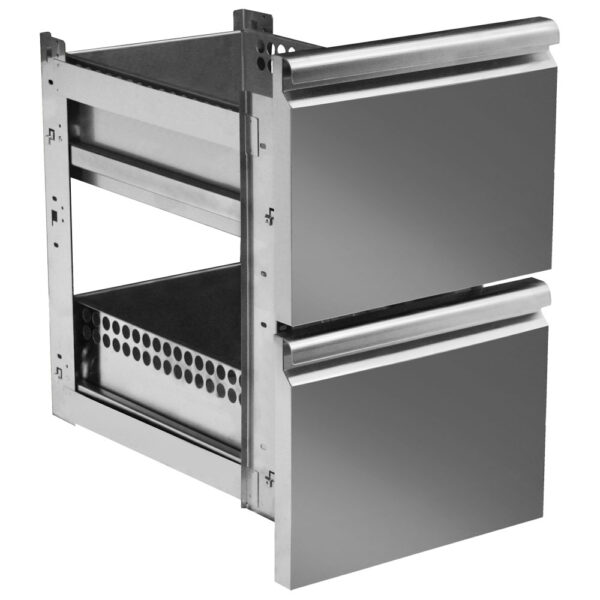 Virtus – Kit cassettiera con soft self closing da 2x 1/2 per tavoli refrigerati 700 mm - linea VIRTUS (Z/FVDSC12)